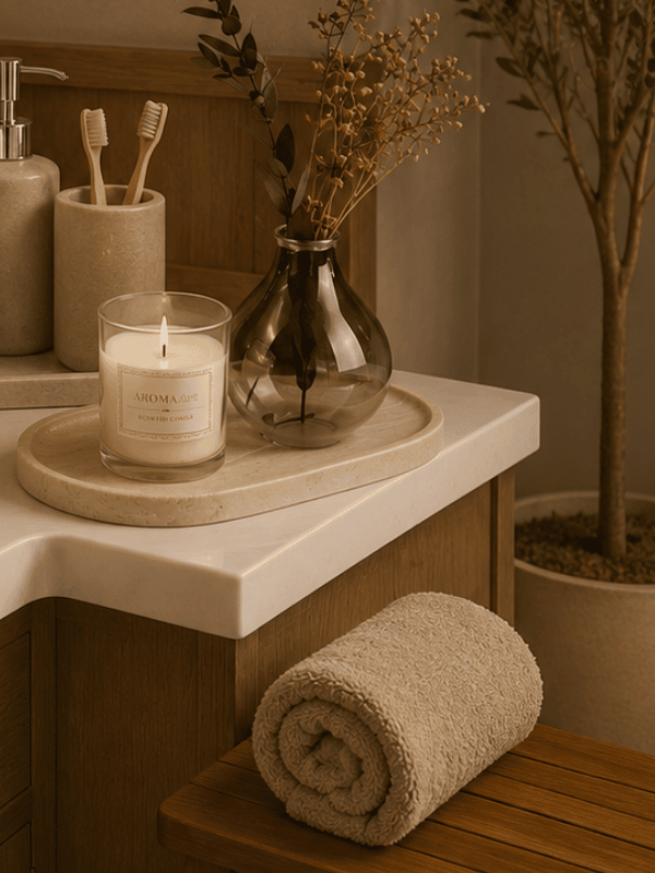 Decorative tray for bathroom